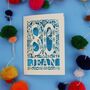 Personalised 80th Birthday Card Papercut Woodland Design, thumbnail 5 of 10