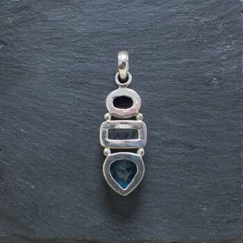 Multi Gemstone Crystal Pendant Set In Sterling Silver, 6 of 12
