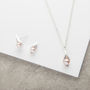 Calla Lily Pendant And Earrings Pearl Jewellery Set, thumbnail 3 of 12