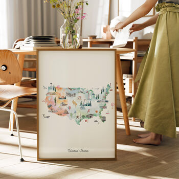 United States Illustrated Map Art Print, 7 of 10