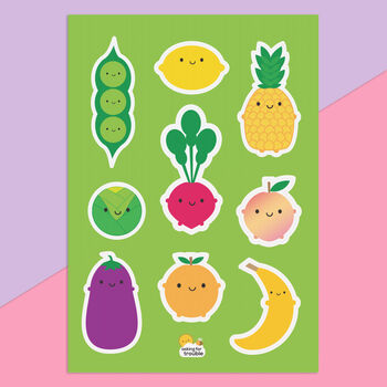 Kawaii Sticker Sheets Food, Self Care, Space, Animals, 8 of 11