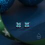 Tiny Opal Hydrangea Flower Stud Earrings, thumbnail 8 of 12