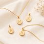 Sterling Silver Or Gold Initial Letter Disc Charms, thumbnail 2 of 5