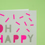 Oh Happy Day! Handmade Card Neon Pink/Grey, thumbnail 6 of 7