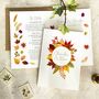 Autumn Leaves Folded Wedding Invitation Suite, thumbnail 1 of 9