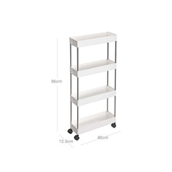 Four Tiers Narrow Slide Out Storage Trolley Cart, 6 of 7
