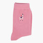 Embroidered Llama Ankle Socks Women's Pink, thumbnail 2 of 4