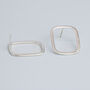 Sterling Silver Rectangle Stud Earrings, thumbnail 4 of 6