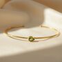 Peridot August Birthstone Gold Plated Bangle, thumbnail 1 of 5