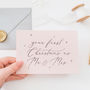 Blush Pink 'Your First Christmas As Mr And Mrs' Card, thumbnail 3 of 3