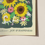 Sunflower Floral Print For Joy And Happiness, thumbnail 3 of 7