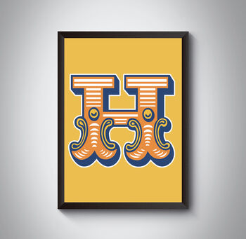 H Capital Letter Bold Carnival Circus Art Print, 2 of 4