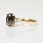 18ct Gold Oval Salt And Pepper Diamond Engagement Ring, thumbnail 2 of 3