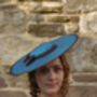 Modern Boater Hat In Black And Turquoise 'Allegra', thumbnail 6 of 12