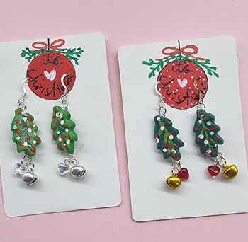 Handmade Christmas Holly Earrings With Stand, 5 of 9