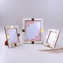 G Decor Julienne Handcrafted Horn Bone Photo Frame Ribbed Cream With Aged Brass, thumbnail 1 of 4
