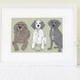 Personalised Pet Dog Portrait Of Three Dogs, thumbnail 2 of 9