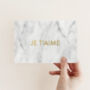 Valentine's Luxury Gold Foil White Marble Card, thumbnail 2 of 6