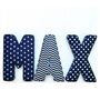 Navy And Grey Full Name Fabric Letters, thumbnail 1 of 6