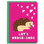 Hedge Snog Hedgehog Pun Valentines Anniversary Card, thumbnail 1 of 2