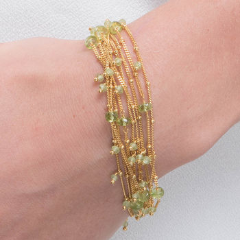 Peridot And 18ct Yellow Gold Vermeil Bracelets, 5 of 7