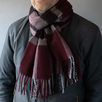 Merino Lambswool 50cm Wide Check Scarves, 5 of 8