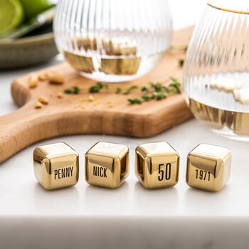 Personalised Steel Ice Cubes, Golden Anniversary Gift, 9 of 12