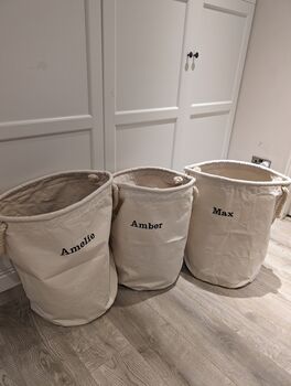 Personalised Canvas Toys Laundry Storage Bag, 3 of 9