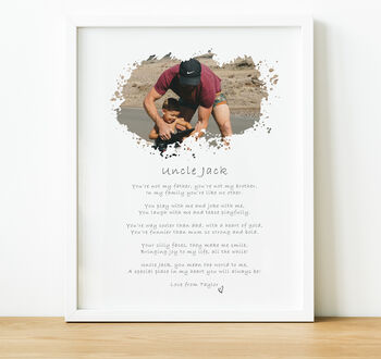 Personalised Photo Poem Print For Godfather | Gift From Godchild, 3 of 9