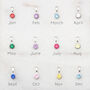 Sterling Silver Personalised Circle And Birthstone Necklace, thumbnail 3 of 5