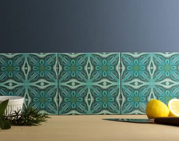 'Malachite Twining' Green Blue Kitchen Tile, 5 of 7