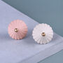 G Decor Belle Ombrelle Ceramic Door Knob In Soft Cream And Pastel Pink With Brass Finish, thumbnail 3 of 5