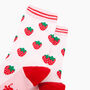Strawberries Bamboo Socks In Light Pink, thumbnail 2 of 4