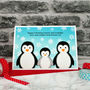 'Penguins' Christmas Card For Parents Or Grandparents, thumbnail 1 of 3