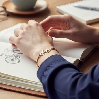 Personalised Cyclists Bracelet In Gold Or Silver, 10 of 12