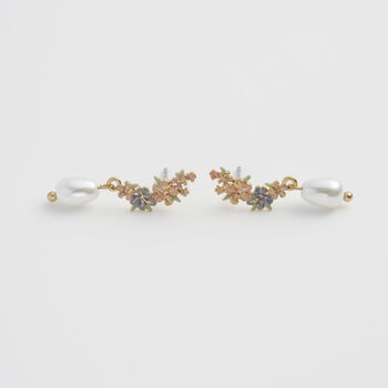 Hibiscus And Pearl Earrings, 4 of 10