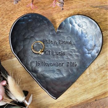 Personalised Iron Heart Dish, 6th Anniversary Gift, 3 of 8