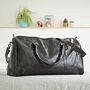 Personalised Large Black Leather Weekend Holdall, thumbnail 1 of 6