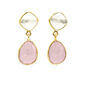 Gold Vermeil Plated Pink And White Chalcedony Earrings, thumbnail 3 of 3