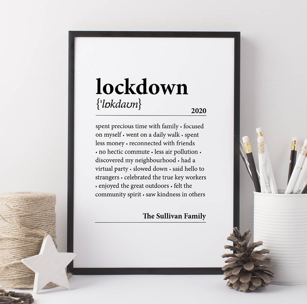 Memories Of Lockdown 2020 Personalised Print By Eskimo Kiss Designs