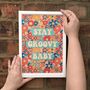 'Stay Groovy Baby' Hippie Inspired Typography Print, thumbnail 3 of 5