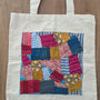 Upcycled Sari Patchwork Tote, Reusable Bag Handmade In India, thumbnail 4 of 7