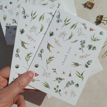 Eucalyptus And Gypsophila Thank You Cards, 8 of 8