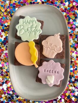Personalised Birthday Belgian Chocolate Brownie, 5 of 5