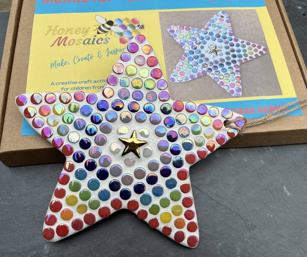 Personalised Mosaic Christmas Star Child's Craft Kit, 1 of 4