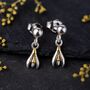 Sterling Silver Snowdrop Stud Earrings, thumbnail 1 of 6