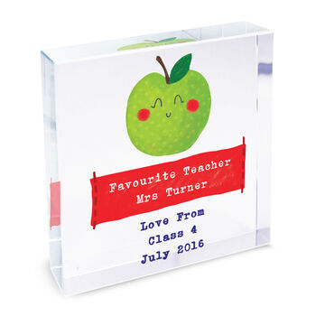 Personalised Teacher Glass Block Gift, 3 of 5