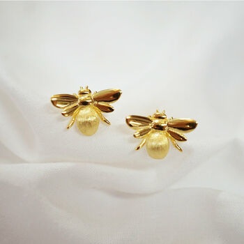 Bee Sterling Silver Or Gold Filled Stud Earrings, 2 of 4