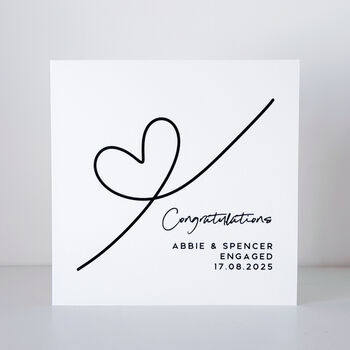 Personalised Sweeping Heart Engagement Card, 2 of 8