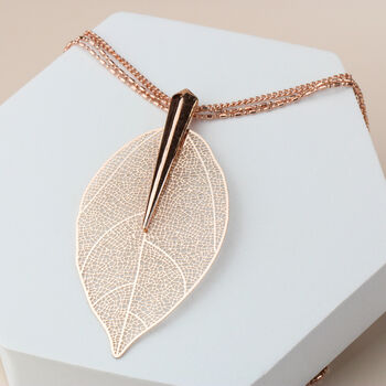 Filigree Leaf Pendant Necklace, 3 of 5